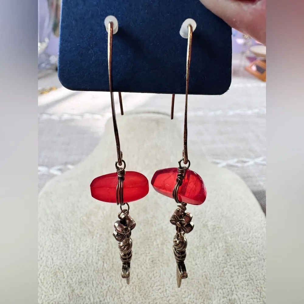 Free People Red Dagger Drop Earrings